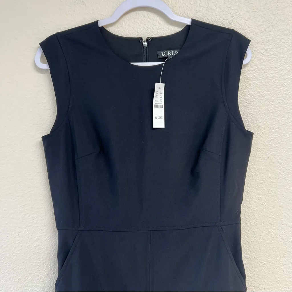 J. Crew Tall Resume dress in Italian wool blend in Black Size 6T NWT - Image 9