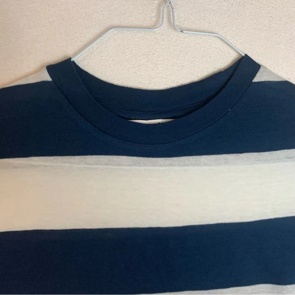 Rollas womens medium short sleeve shirt blue and white stripe casual basic - Image 8