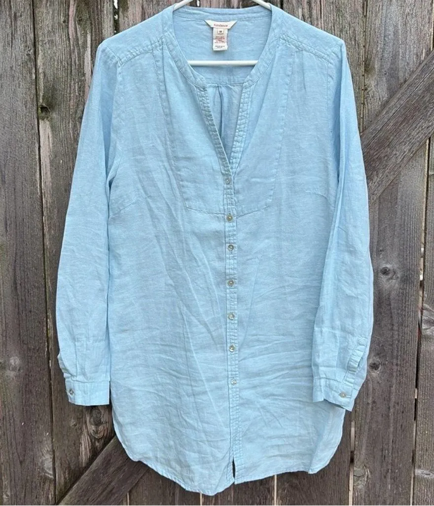 EUC Sundance Gabriella Linen Tunic Top
Blue Generous Size Medium - Image 2