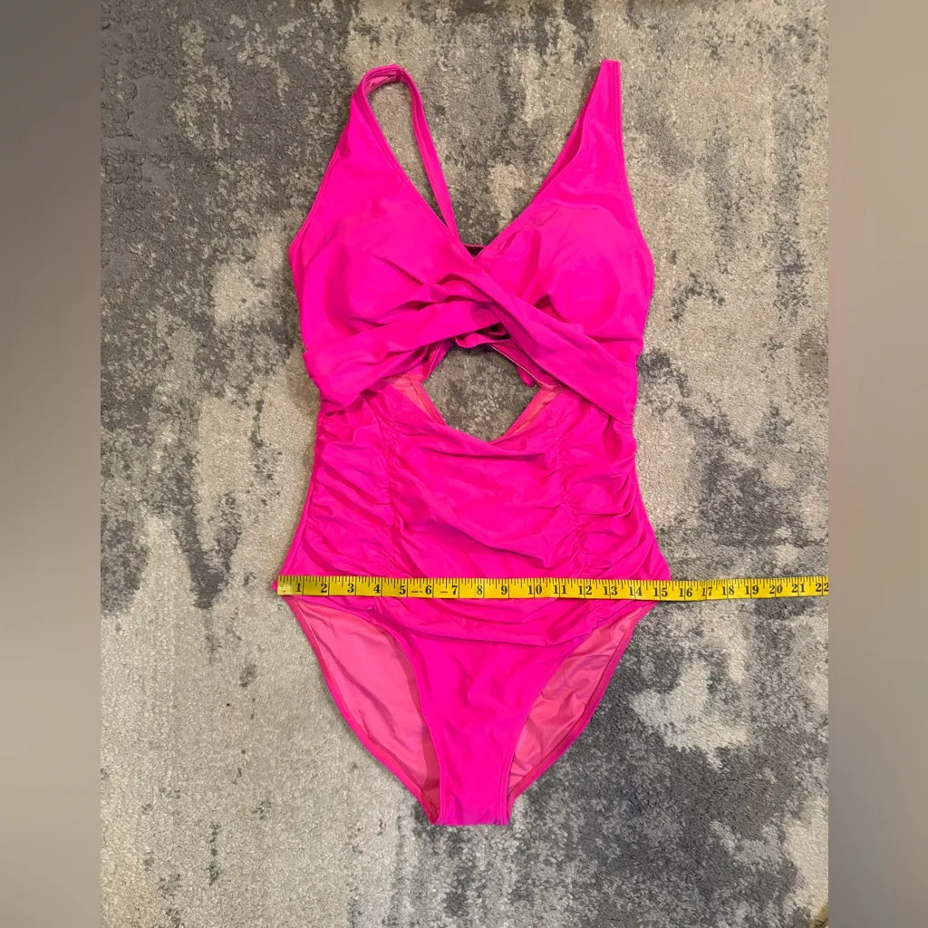 Women’s Hot Pink One Piece Swimsuit - Image 2