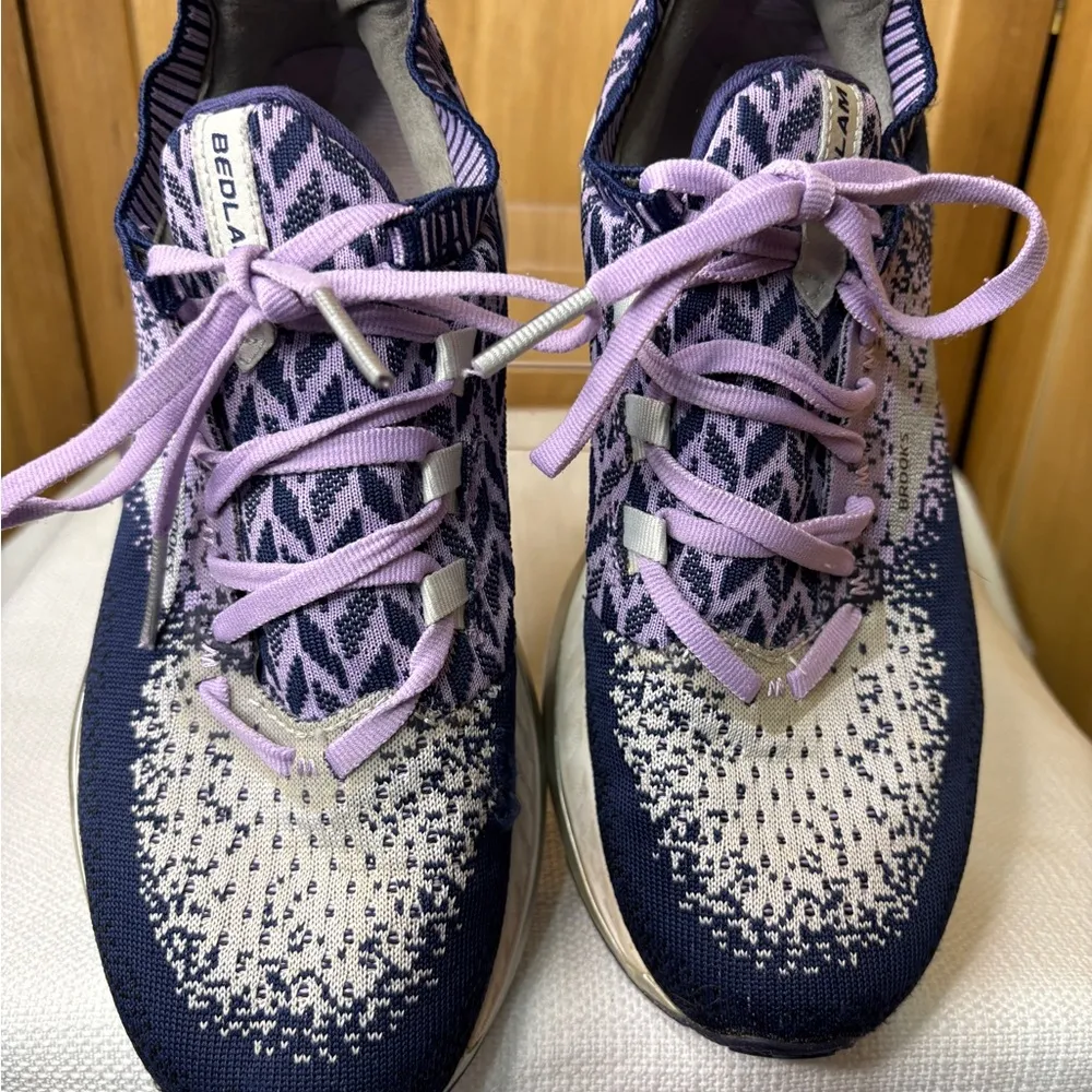 Brooks Blue and Purple Athletic Running Shoes with Knit Upper Size 7 - Image 3