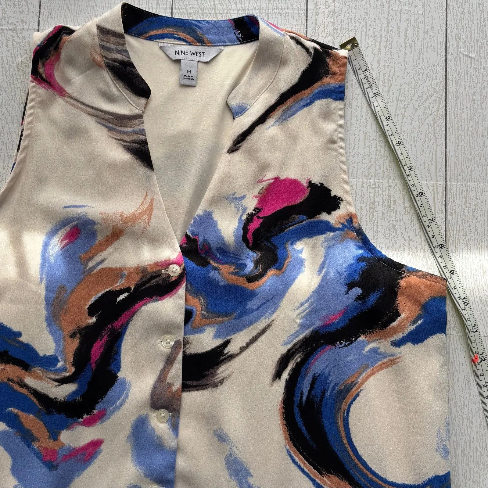 Nine West Watercolor Print Mini Dress Size Medium - Image 6