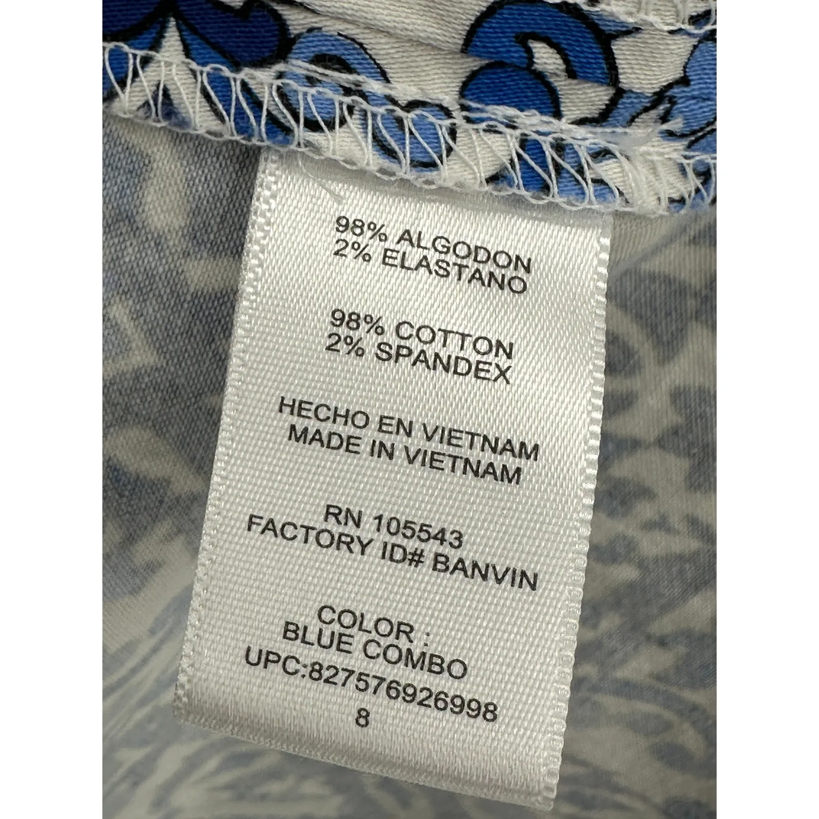 Milly Dress Women 8 Blue White Paisley Print V-Neck Sleeveless Back Zip Mini - Image 7