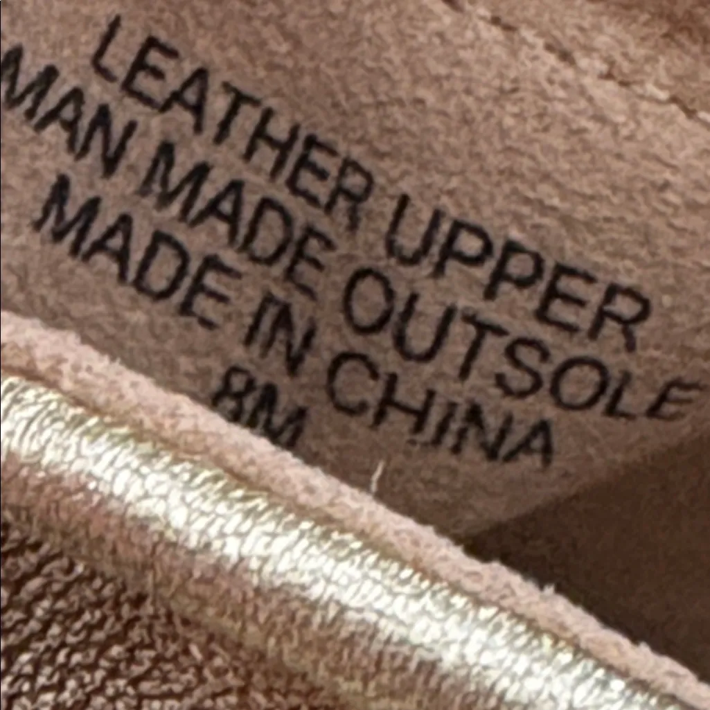 Talbots Katrina Leather Soft Sole Metallic Nappa Loafers Gold Slip On Size 8 - Image 9