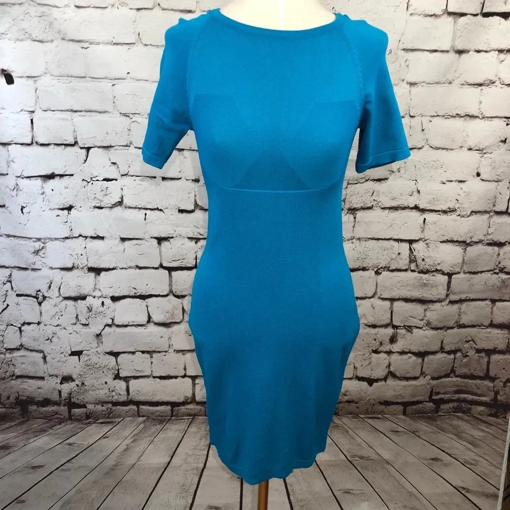 CW by Carin Wester Betty Blue Knit Bodycon Dress‎ Size M - Image 3