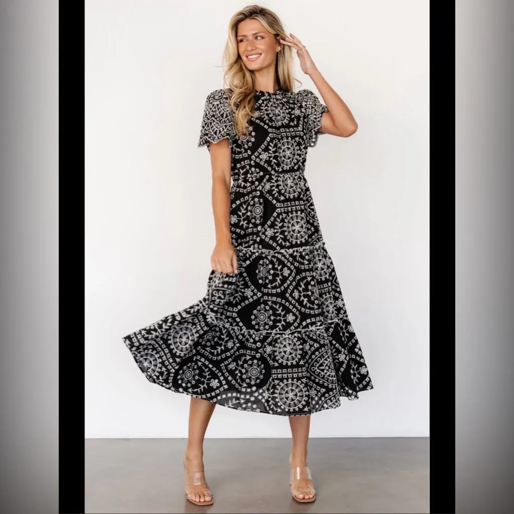 Baltic Born Mirabel Eyelet Midi Dress Size Medium - Image 2