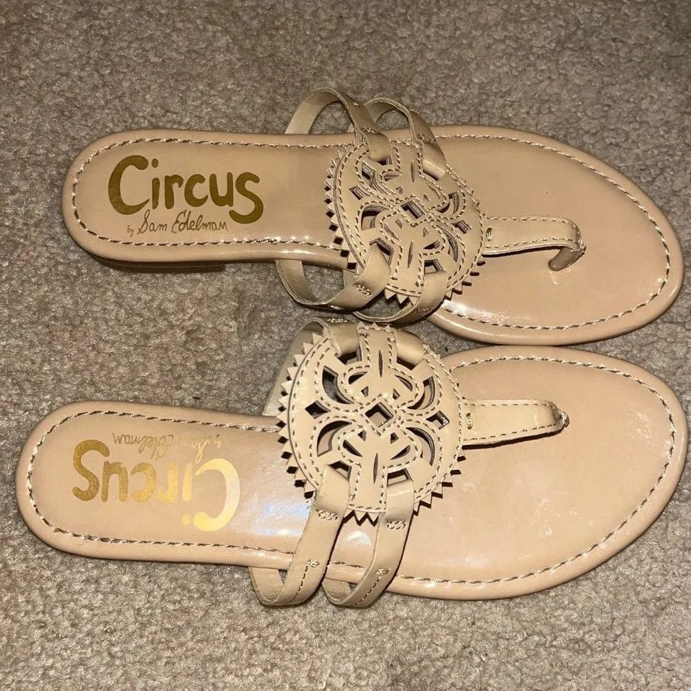 Circus Sam Edelman tan patent flip flop Sandals - Image 2