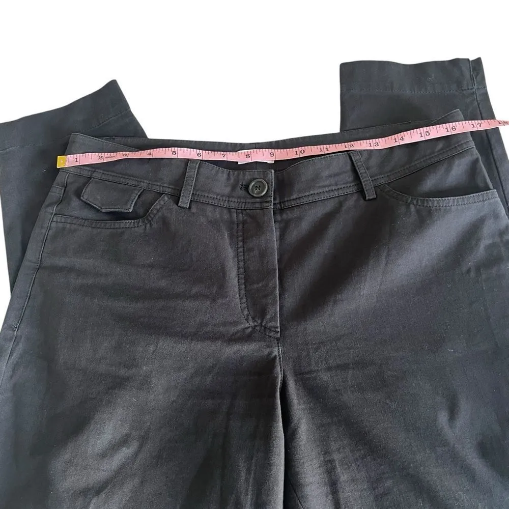 Brunello Cucinelli Black Cotton Stretch Tapered Trouser Pants Mid Rise Size 10 - Image 3