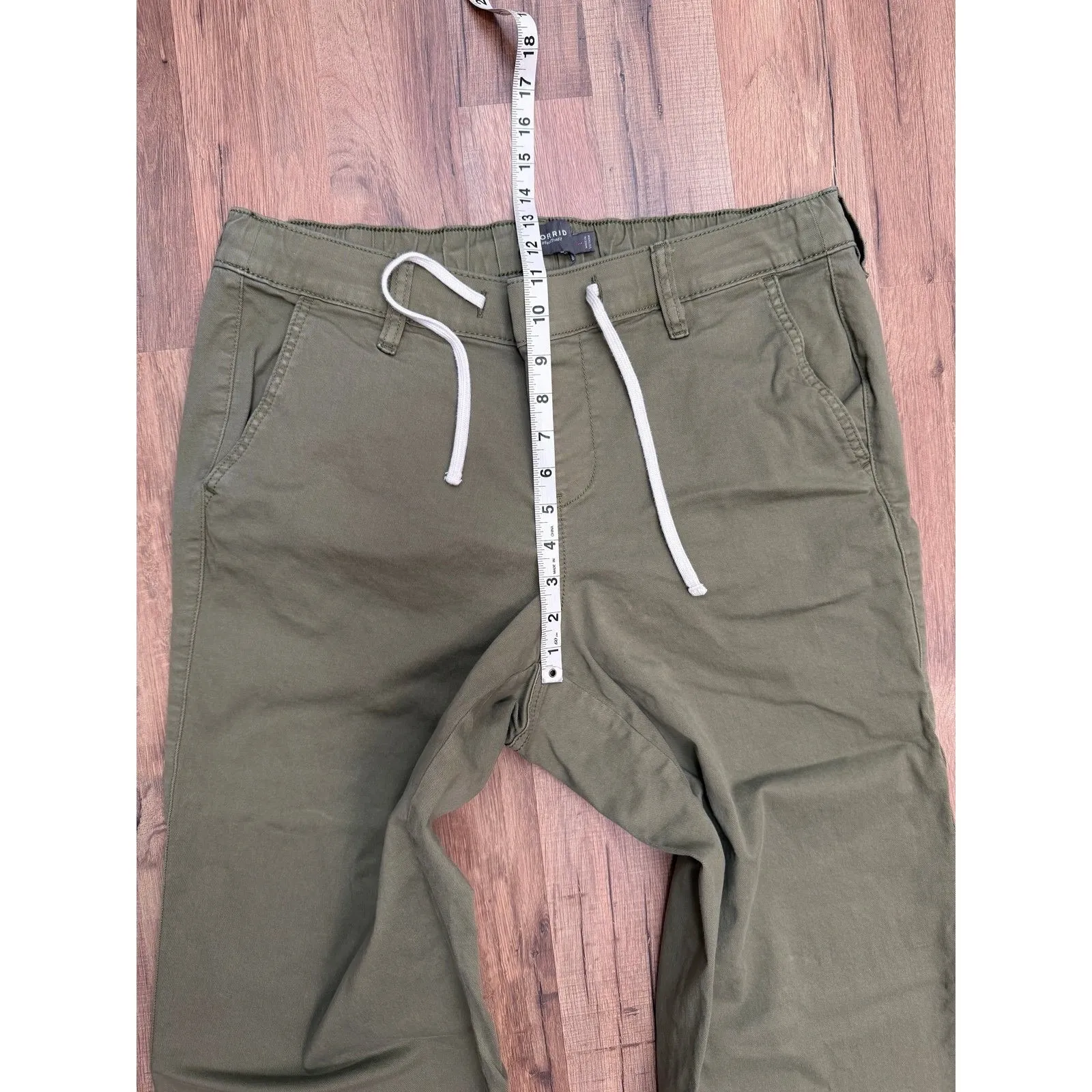 Torrid Olive Green Wide Leg‎ Crop Pants Women's Size 1 Drawstring Waist - Image 9