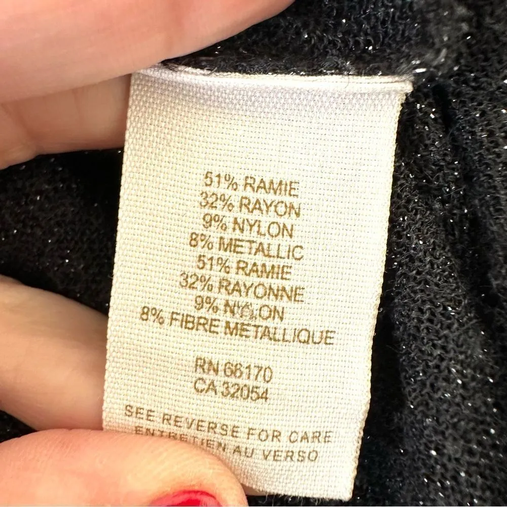 Free People black glitter button cardigan - Image 8