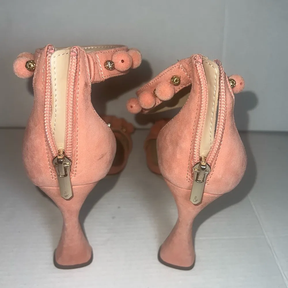 Peach Pink Embellished Pom High Heel - Image 8