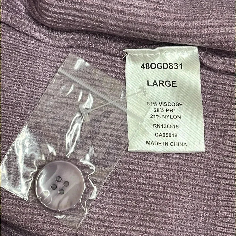 💫Revolve One Grey Day Shauni boyfriend purple cardigan sweater Size L - Image 6