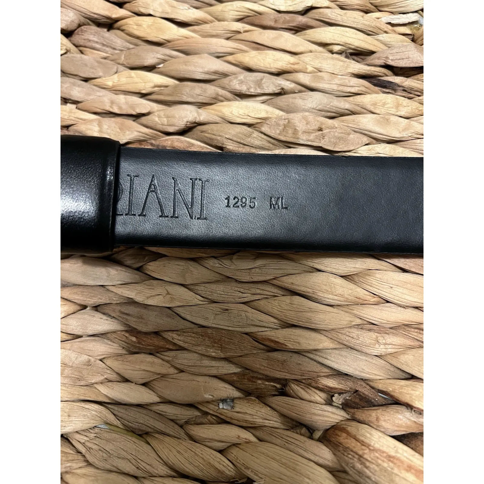 VTG 80s CIPRIANI Full Grain Leather Belt Black Silver Buckle 1980s Size M - Image 2