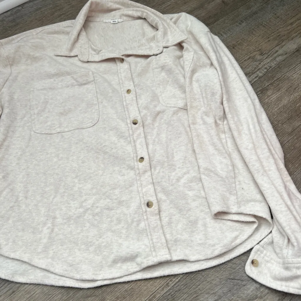 Beach lunch lounge Cream Button-Up Shirt - Image 7