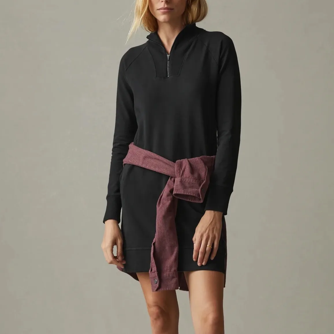 American Giant Women's Moto Dress Size S Made In USA Black - Image 12