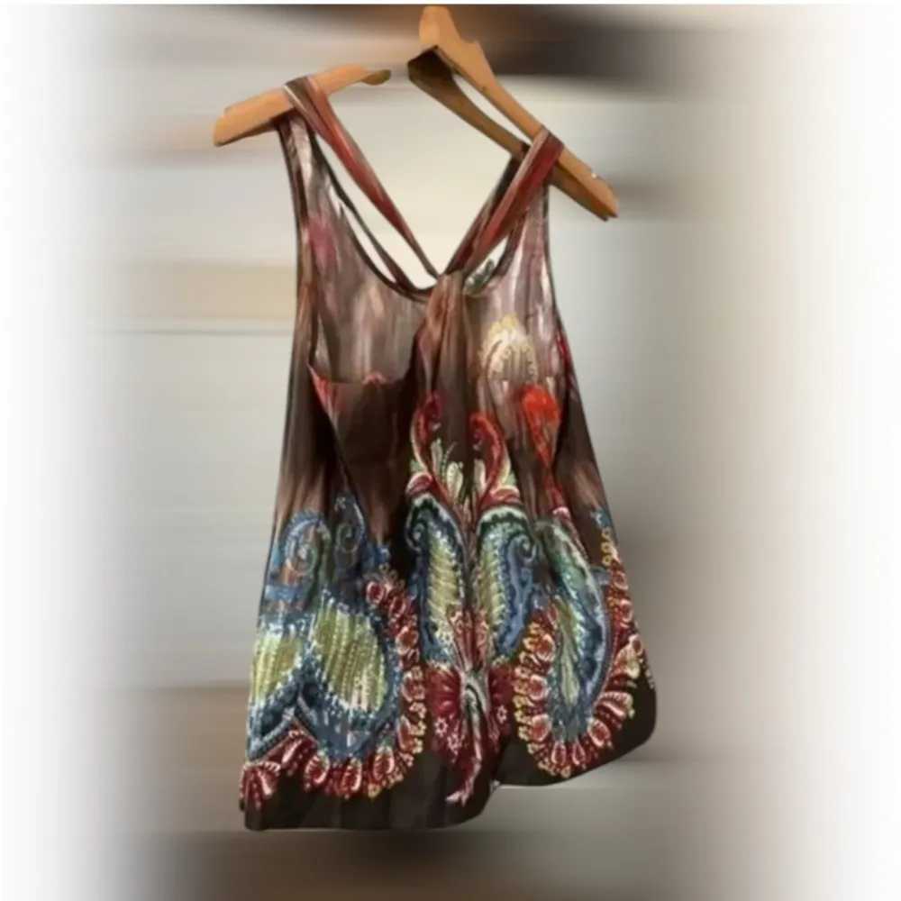 Moon Collection Women’s‎ bohemian western Paisley Tank Top S Multicolor - Image 2