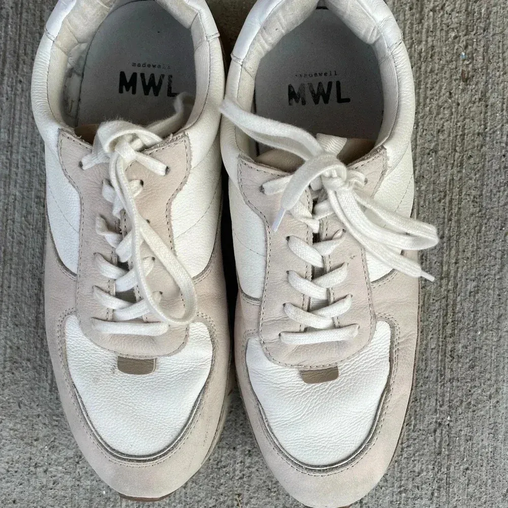 Madewell MWL Cloudlift Kick Off Sneaker Leather Suede Canvas Size 10 - Image 3