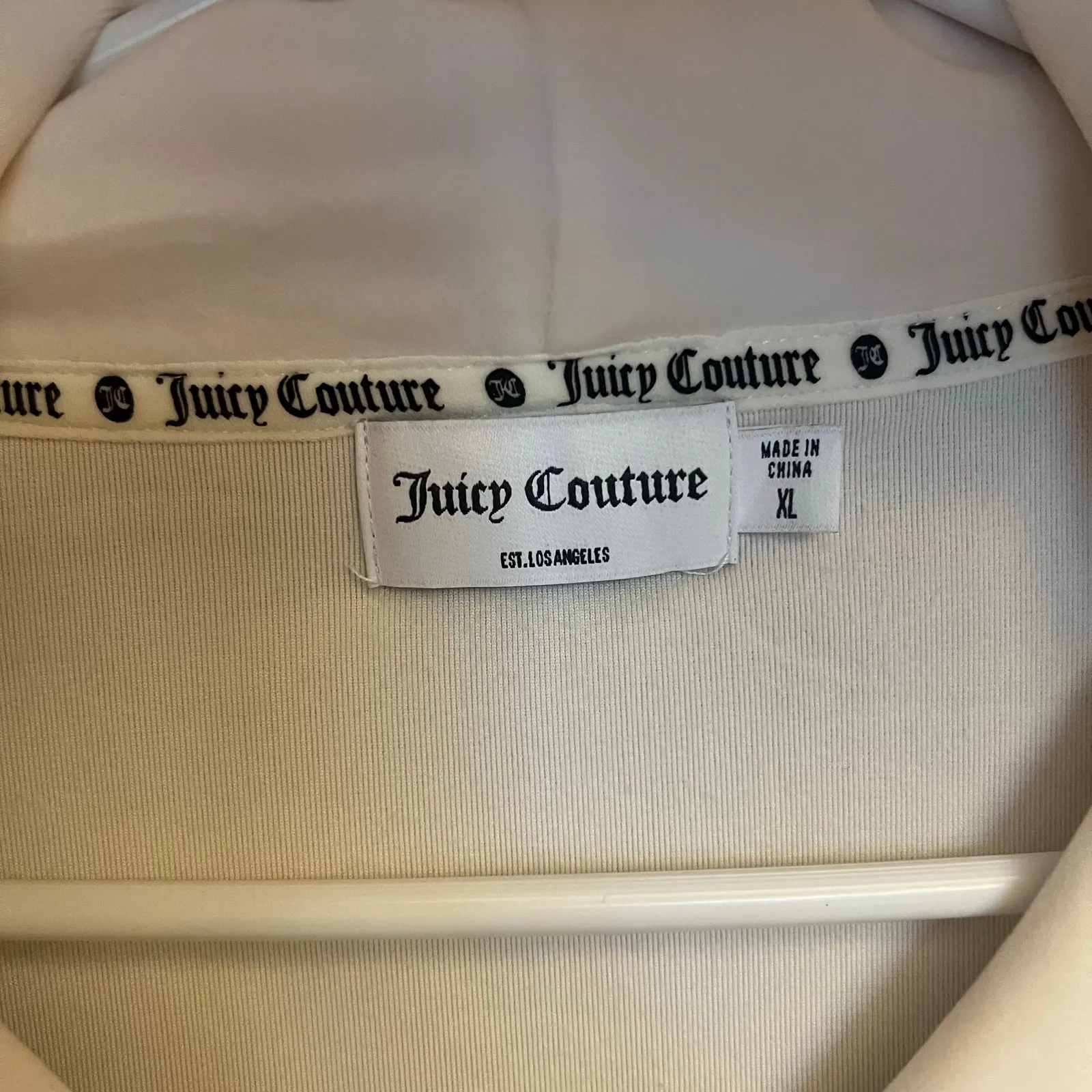 Juicy Couture Bling Cream Velour Sweatsuit Outfit XL Y2K Track Flared - Image 15