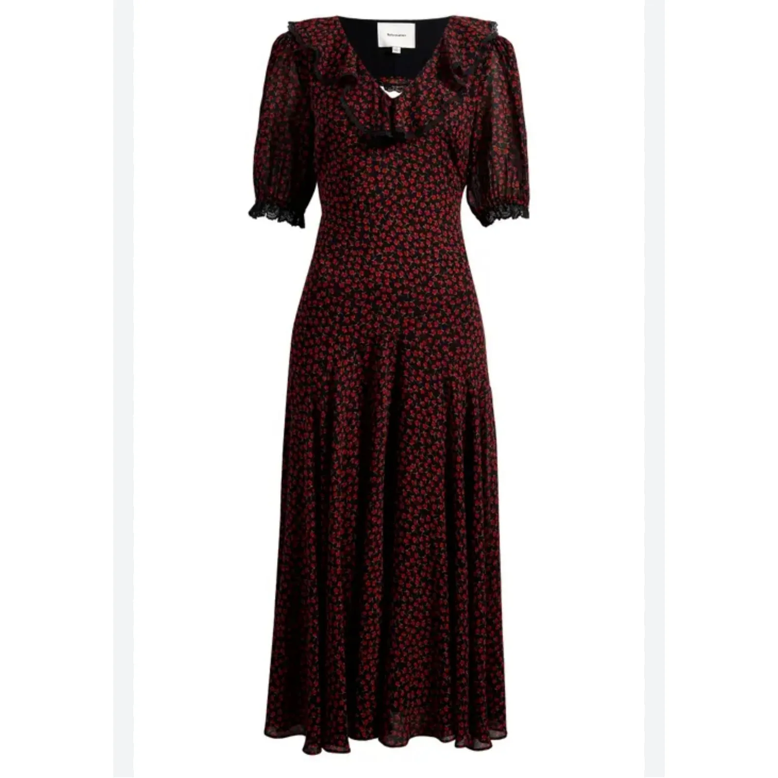 New! Reformation Evra Lace Trim Maxi Dress in Rowan‎ Sz 8 $278 - Image 4