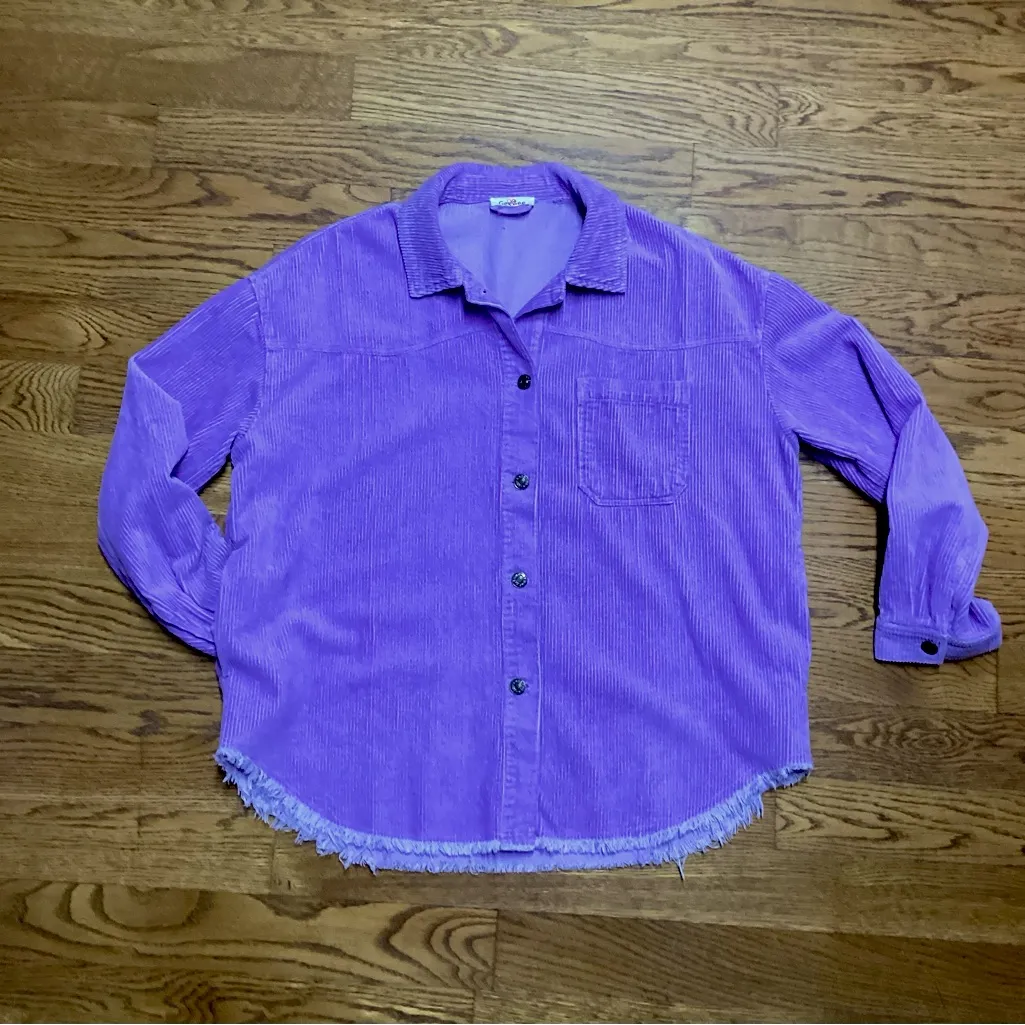 GeeGee  lavender corduroy shacket. Size Large - Image 7