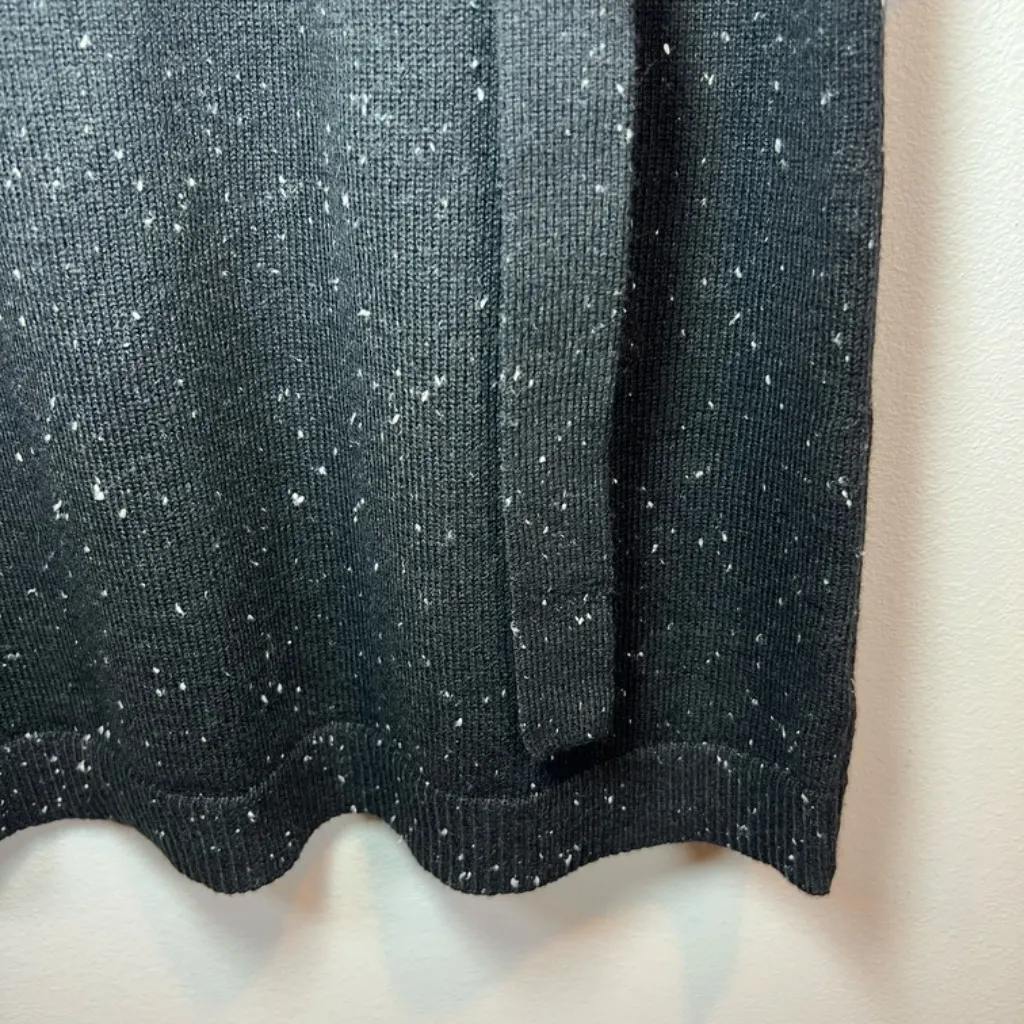 Talbots Womens Tweed Side Tie Sweater Dress Black Knit Long Sleeve Stretch Small - Image 8