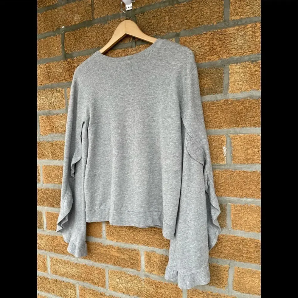 Alc Ruffle Sleeve Grey Sweater medium - Image 7
