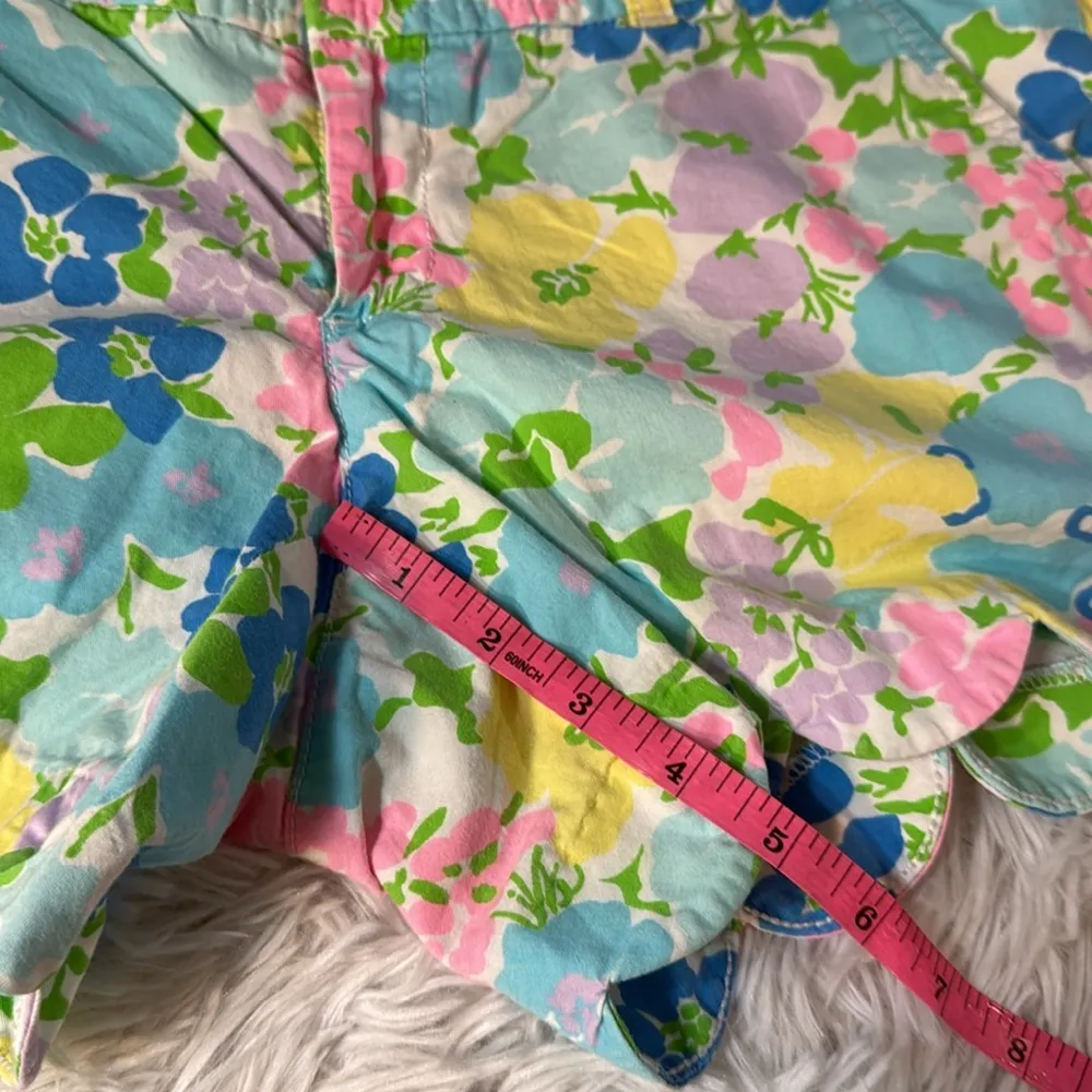 Lilly Pulitzer Spring Fling Buttercup Pastel Floral Scalloped Shorts Size 4 - Image 9