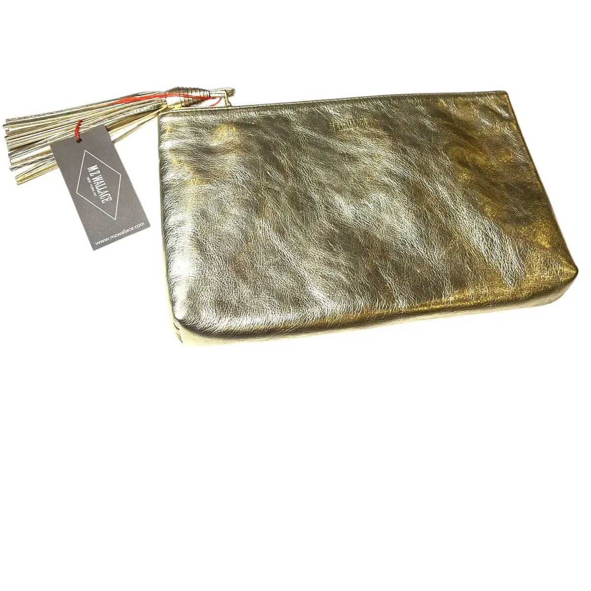 MZ Wallace NWT Metallic Gold Luxury Tassel 10 x 7 Hamish Pouch Cosmetic Bag - Image 5