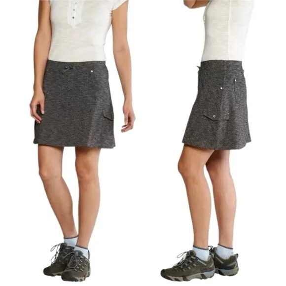 Kuhl Mova Cargo Skort Womens M Dark Heather Grey Knit Pull On Skirt Shorts - Image 2