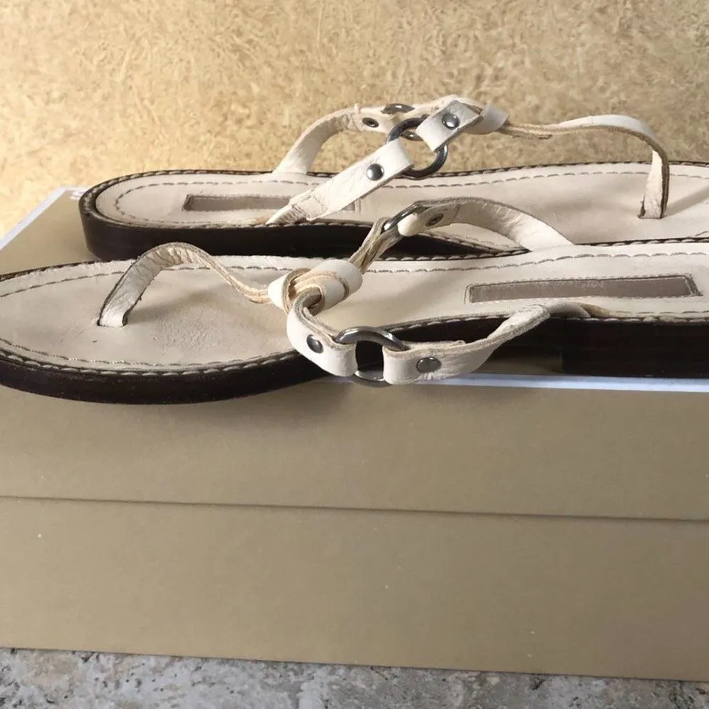 Michael Kors  Negev Leather Sandal Women's Shoes Ecru color Beige Size 7.5 - Image 4