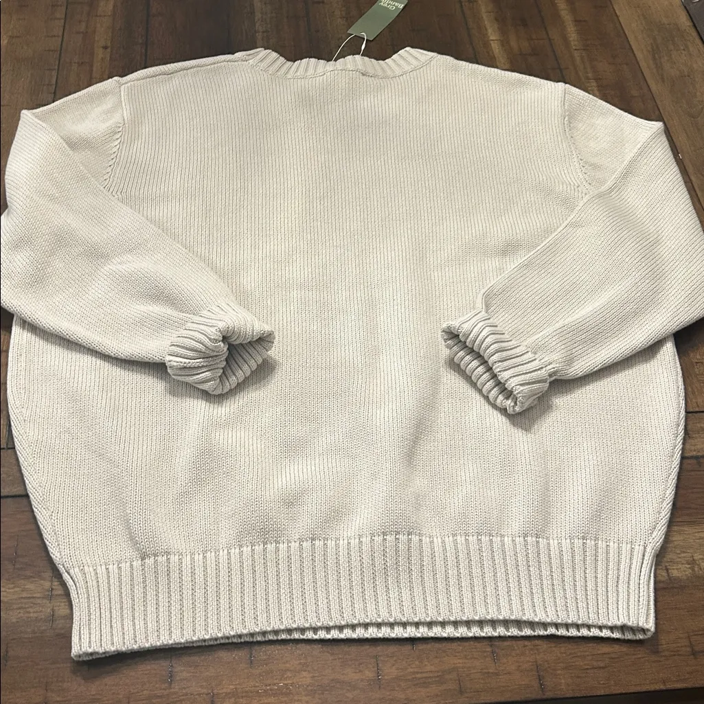 Grey Bandit Cream Knit Crewneck Sweater NWT Size Medium - Image 5