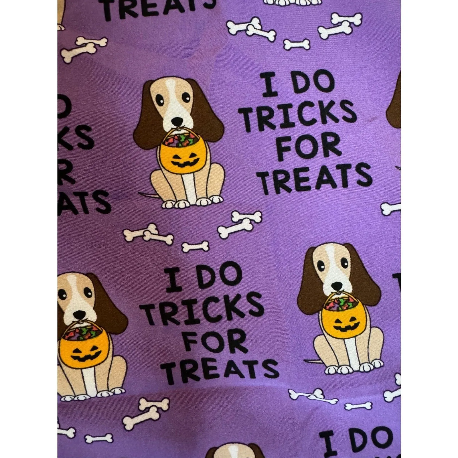 Prints By Maevn Scrubs Halloween Dogs Vet Women Size XS Uniform Medical Purple - Image 6