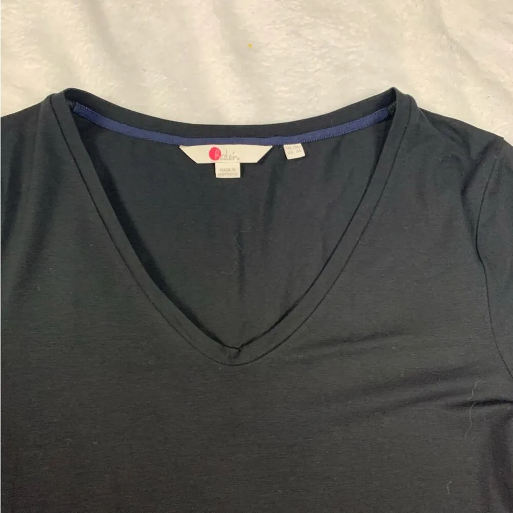 Boden womens size 6 long small basic jersey Black V - Image 4