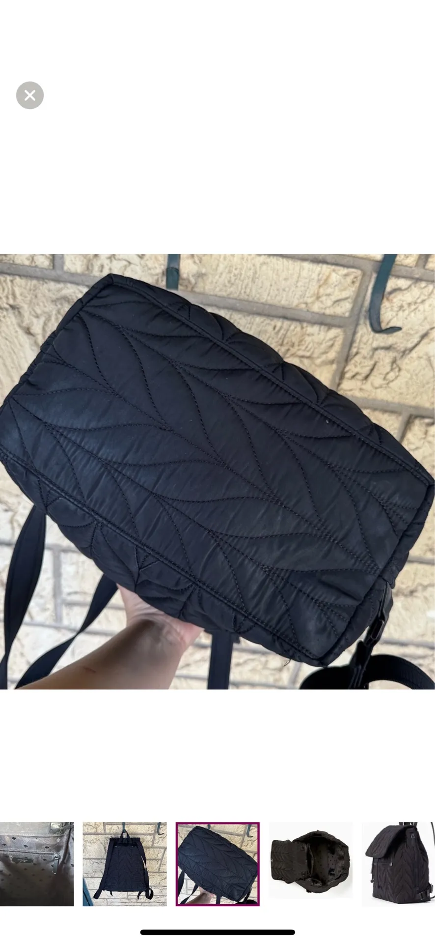 Kate Spade Black Quilted Handbag In style Backpack Travel everyday work - Image 17