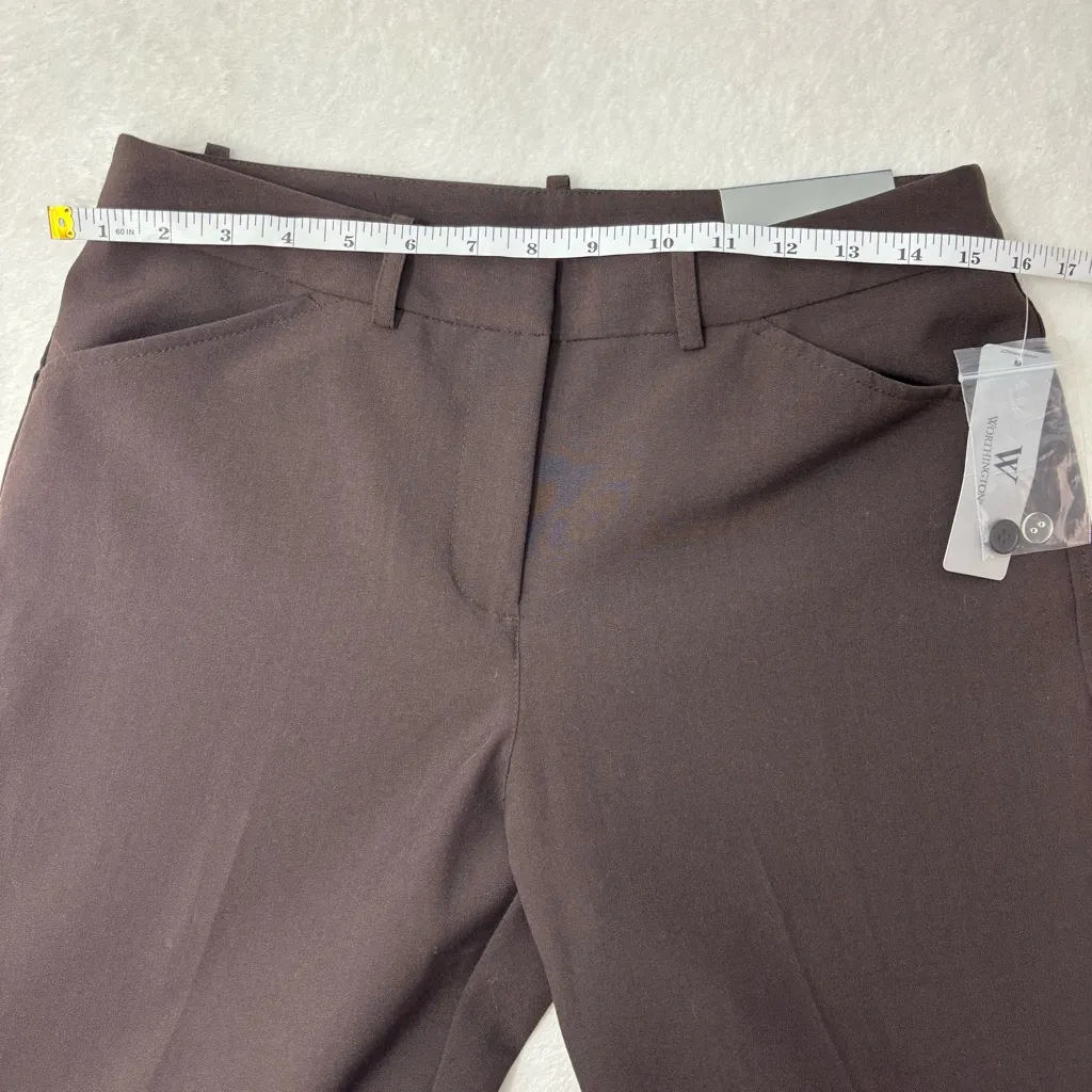 Worthington Dark Brown Deep Chocolate Wide Leg Dress Pants Career Workwear 8 - Image 6