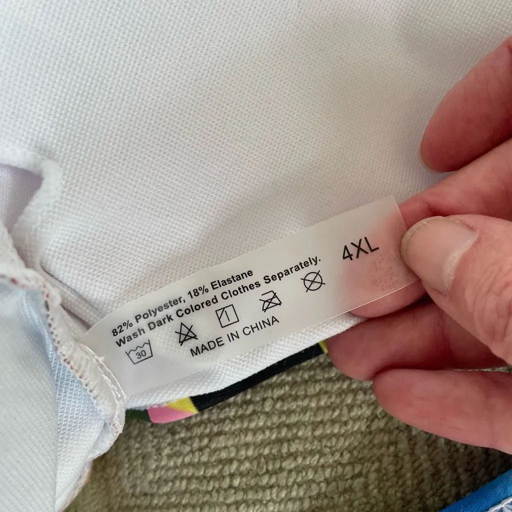 NEW SHEIN Colorful Abstract One Piece Keyhole Cutout Swimsuit 4XL - Image 7