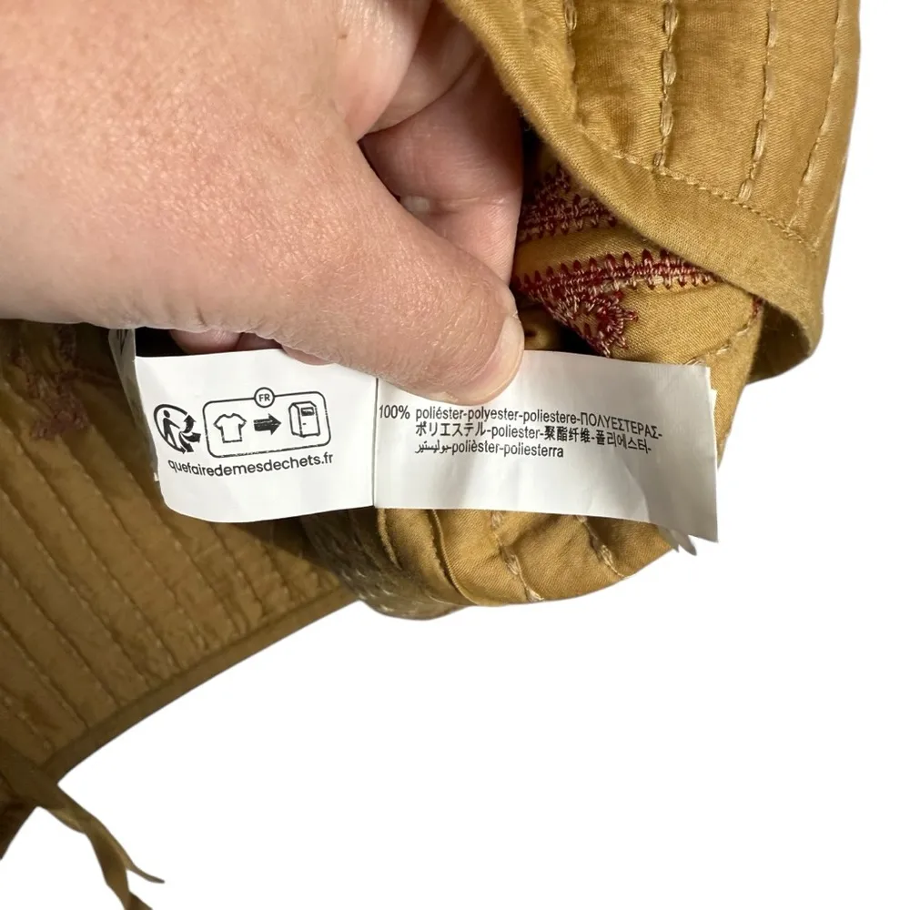 Zara Blogger Favorite Women’s Oversized Quilted Embroidered Wrap Vest Brown L - Image 13