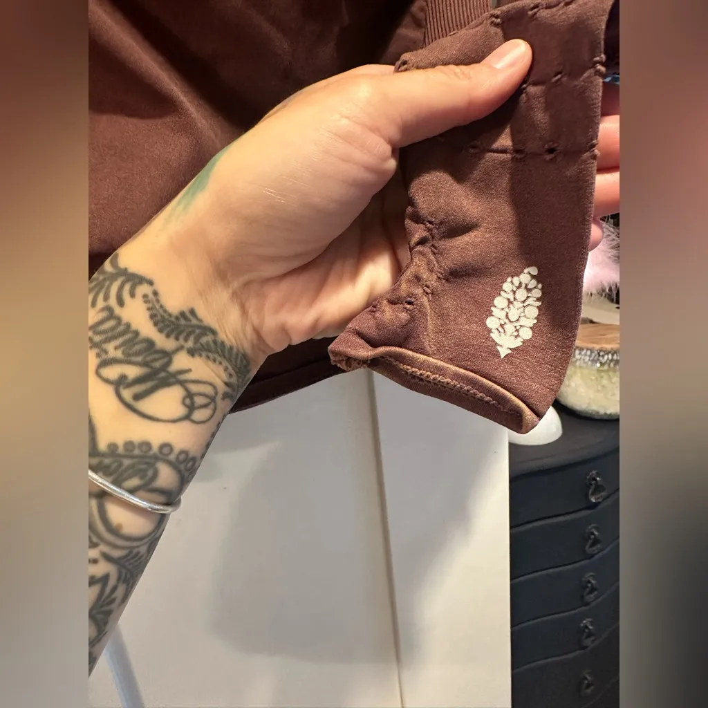 NWOT Free People Movement Good Karma Hoodie In Brown/Nutmeg Brown Size undefined - Image 5