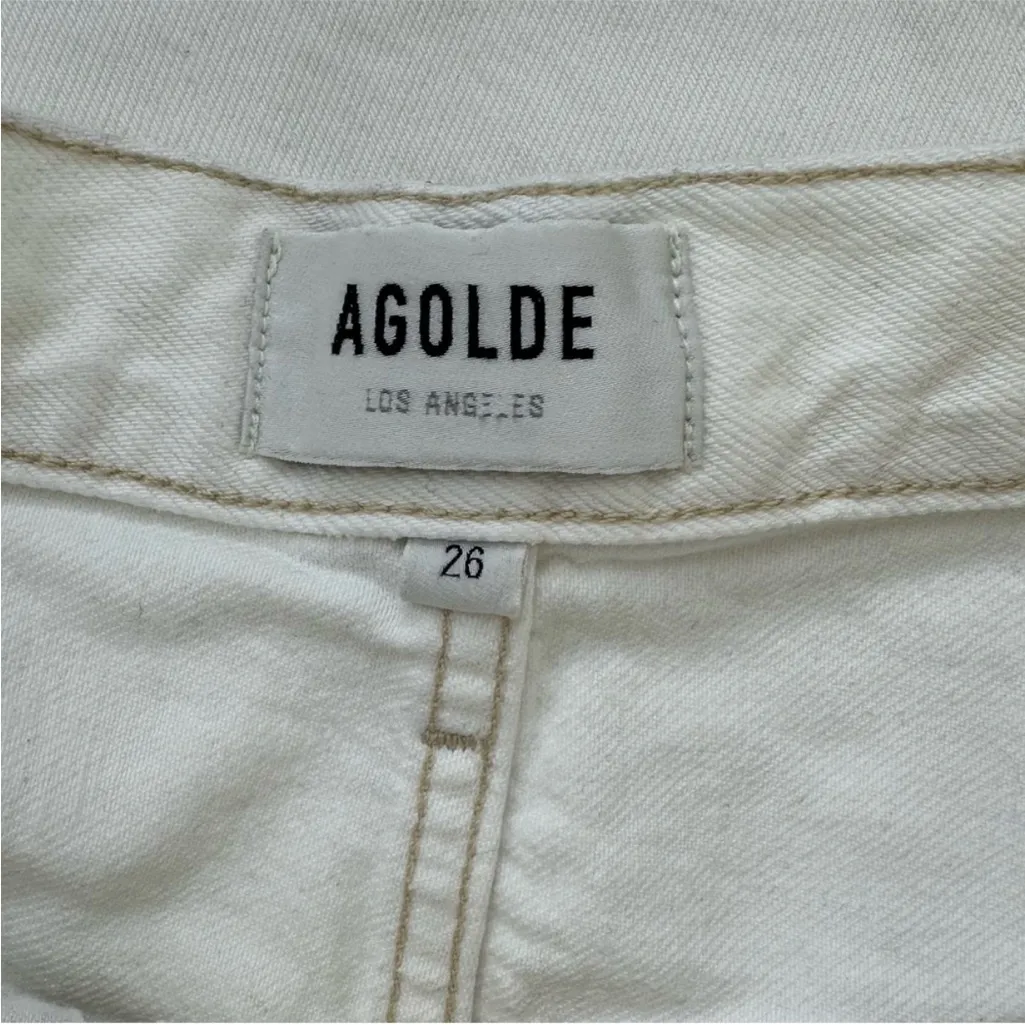 AGolde Crisscross Jeans Cream - Image 9