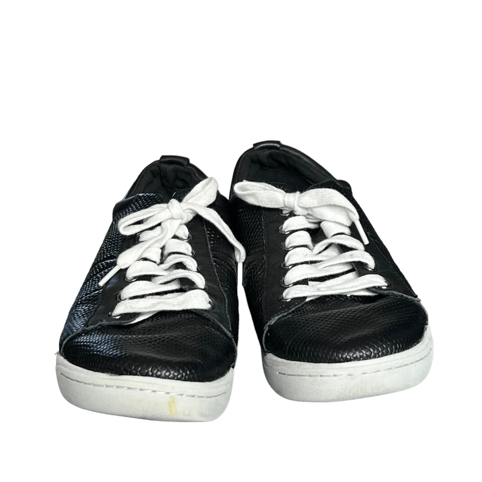 Softwalk Black Athens Leather Sneakers Faux Snake Skin Size 7.5 W - Image 2