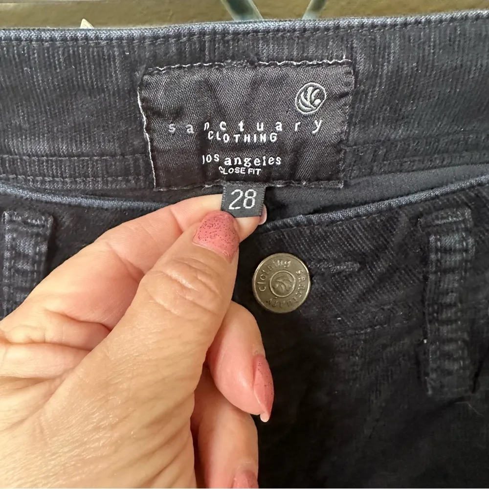 Sanctuary Clothing black corduroy Close Fit boot cut pants Sz 28 - Image 3