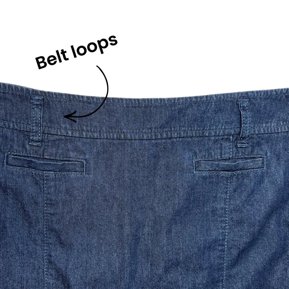 Ann Taylor Jean Skirt Womens Sz 4 Straight Pencil Dark Denim Knee Hem City Chic - Image 7