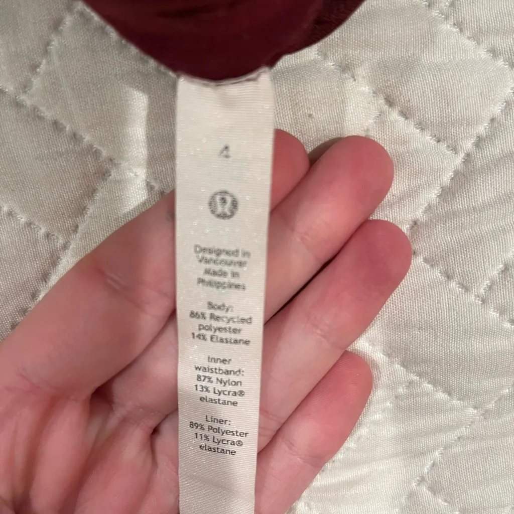 Lululemon Maroon  Shorts - Image 3