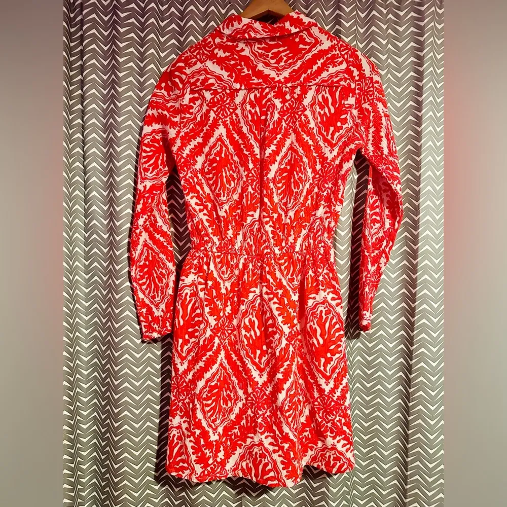 Lilly Pulitzer Red Doreen Island Coral Reef Madness Dress, Size 0 - Image 4