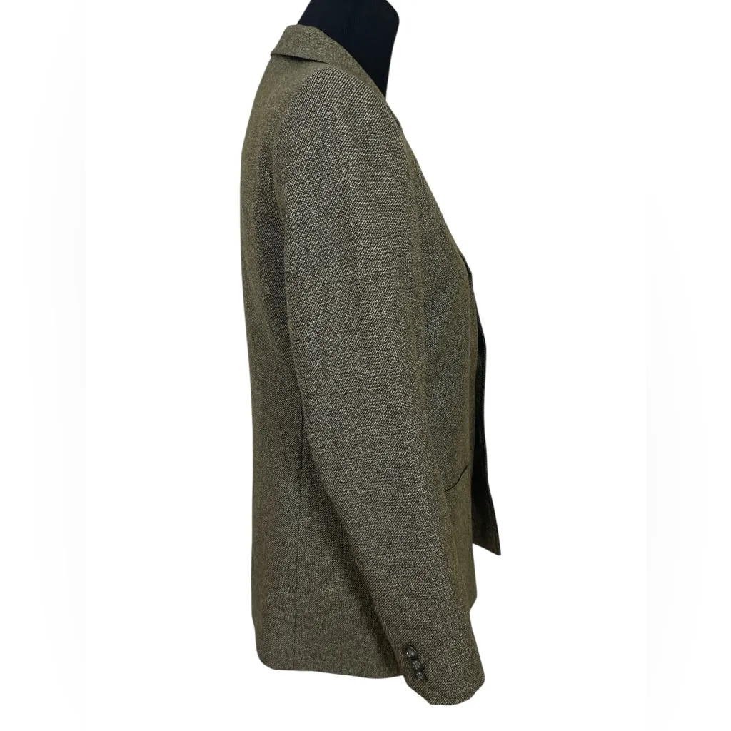 Talbots Olive Green Heritage Preppy Wool Silk Blazer - Image 3