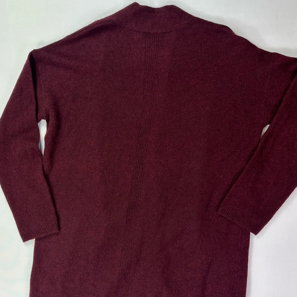 Magaschoni Cashmere Burgundy Open Front Cardigan Sweater Size Large - Image 4