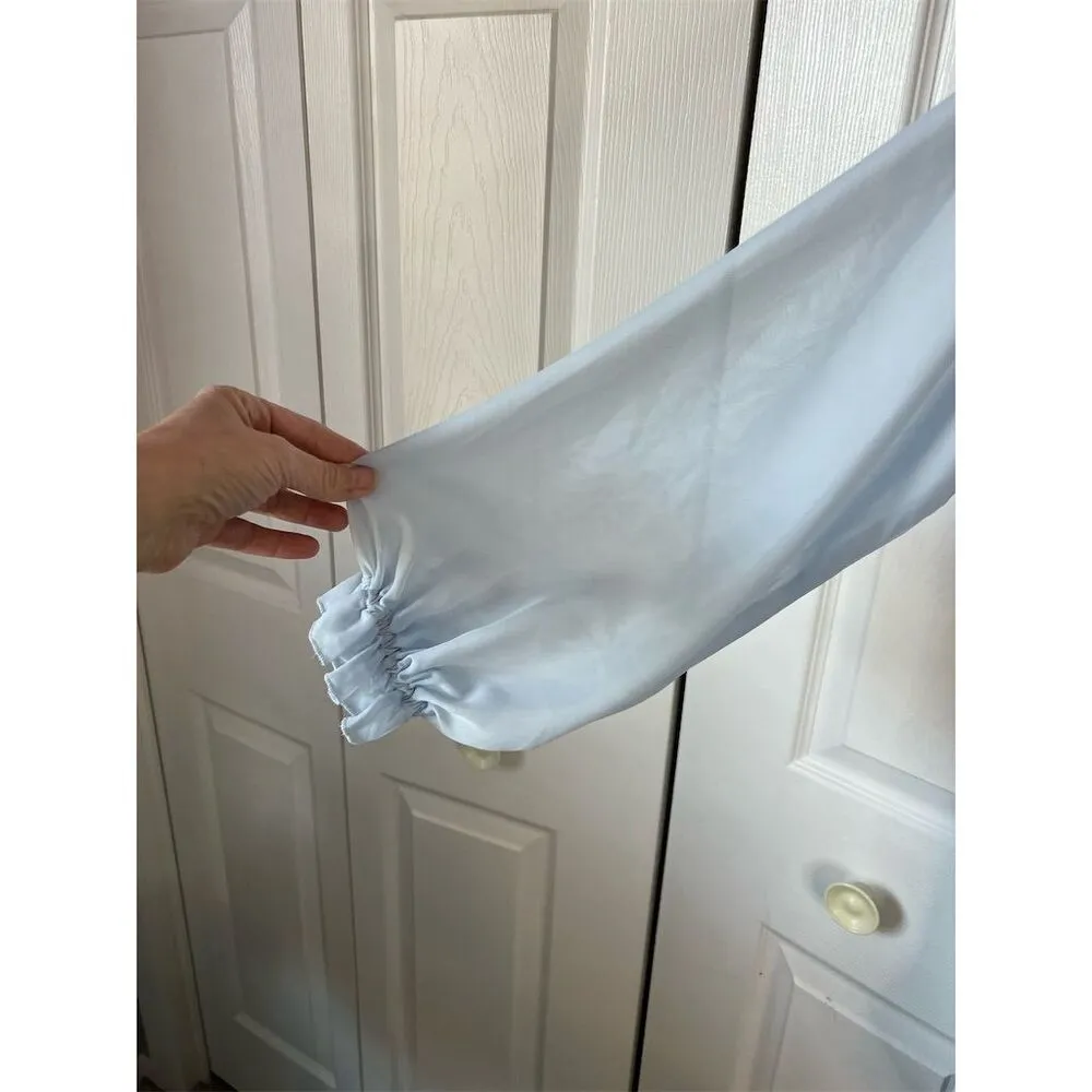 Lucy In The Sky Women's Blue Ruched Mini Dress Long Sleeve Back Cut-Out … - Image 4