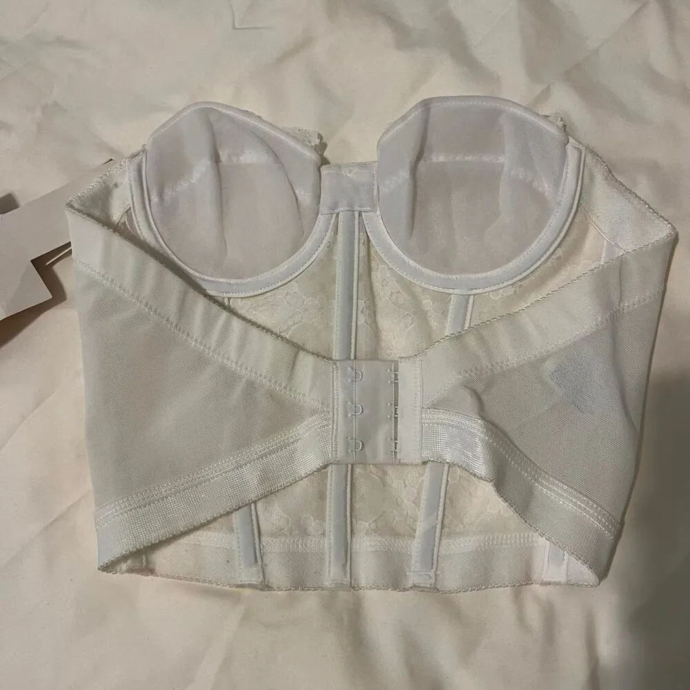 vintage y2k 2000s white lace strapless corset 32A NEW with tags - Image 4