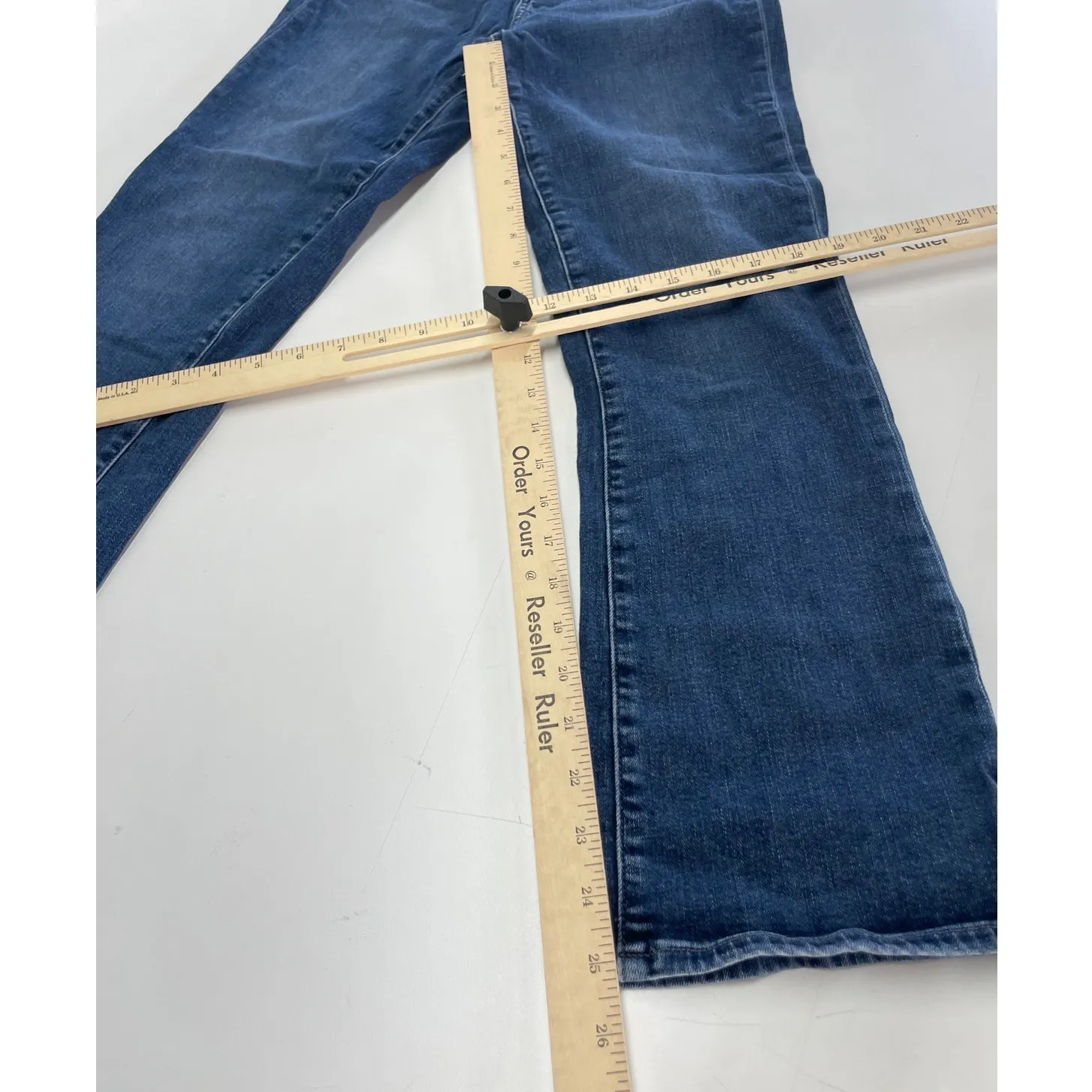 Paige Jeans Women 27 Solid Blue Denim Claudine Cropped Flare‎ Cotton - Image 10