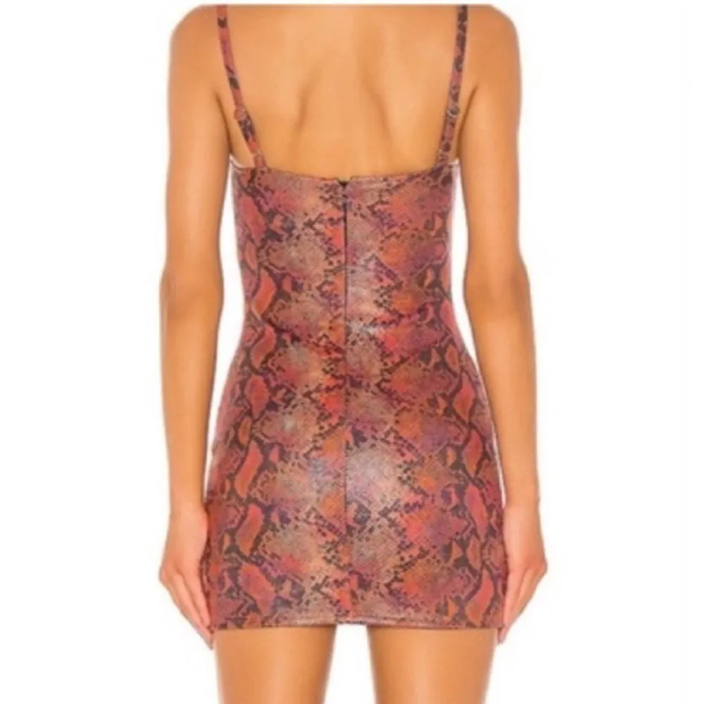 Revolve Hours Red and Black Snakeprint Mini Dress - Image 2